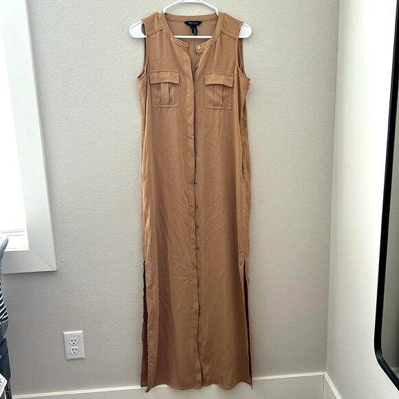 White House Black Market Button Down Sleeveless Duster | Size 0 - Picture 1 of 9